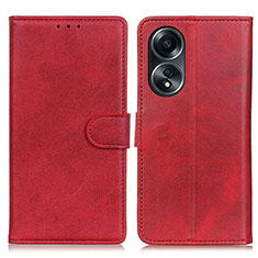 Coque Portefeuille Livre Cuir Etui Clapet A05D pour Oppo A58 5G Rouge