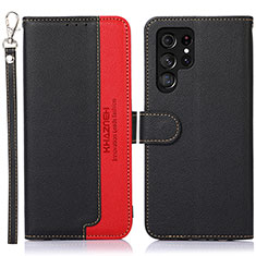 Coque Portefeuille Livre Cuir Etui Clapet A05D pour Samsung Galaxy S22 Ultra 5G Noir