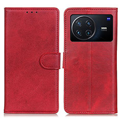 Coque Portefeuille Livre Cuir Etui Clapet A05D pour Vivo X Note Rouge