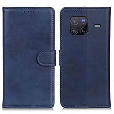 Coque Portefeuille Livre Cuir Etui Clapet A05D pour Vivo X80 5G Bleu