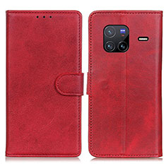 Coque Portefeuille Livre Cuir Etui Clapet A05D pour Vivo X80 5G Rouge