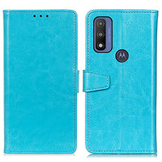 Coque Portefeuille Livre Cuir Etui Clapet A06D pour Motorola Moto G Pure Bleu Ciel