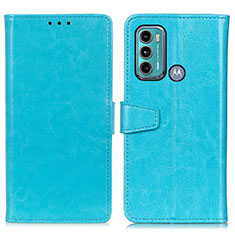 Coque Portefeuille Livre Cuir Etui Clapet A06D pour Motorola Moto G60 Bleu Ciel