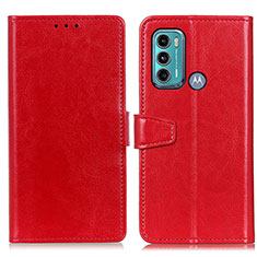 Coque Portefeuille Livre Cuir Etui Clapet A06D pour Motorola Moto G60 Rouge