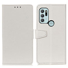 Coque Portefeuille Livre Cuir Etui Clapet A06D pour Motorola Moto G60s Blanc