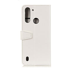 Coque Portefeuille Livre Cuir Etui Clapet A06D pour Motorola Moto One Fusion Blanc
