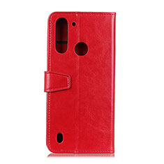 Coque Portefeuille Livre Cuir Etui Clapet A06D pour Motorola Moto One Fusion Rouge