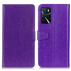 Coque Portefeuille Livre Cuir Etui Clapet A06D pour Oppo A16s Violet