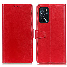 Coque Portefeuille Livre Cuir Etui Clapet A06D pour Oppo A54s Rouge