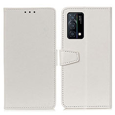 Coque Portefeuille Livre Cuir Etui Clapet A06D pour Oppo K9 5G Blanc