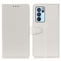 Coque Portefeuille Livre Cuir Etui Clapet A06D pour Oppo Reno6 Pro 5G India Blanc