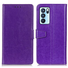 Coque Portefeuille Livre Cuir Etui Clapet A06D pour Oppo Reno6 Pro 5G India Violet