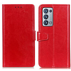 Coque Portefeuille Livre Cuir Etui Clapet A06D pour Oppo Reno6 Pro+ Plus 5G Rouge