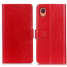 Coque Portefeuille Livre Cuir Etui Clapet A06D pour Samsung Galaxy A22 5G SC-56B Rouge