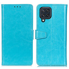Coque Portefeuille Livre Cuir Etui Clapet A06D pour Samsung Galaxy M32 4G Bleu Ciel