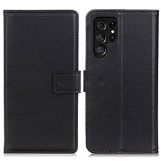 Coque Portefeuille Livre Cuir Etui Clapet A06D pour Samsung Galaxy S22 Ultra 5G Noir