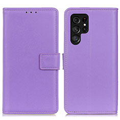 Coque Portefeuille Livre Cuir Etui Clapet A06D pour Samsung Galaxy S23 Ultra 5G Violet