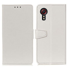 Coque Portefeuille Livre Cuir Etui Clapet A06D pour Samsung Galaxy XCover 5 SM-G525F Blanc
