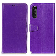 Coque Portefeuille Livre Cuir Etui Clapet A06D pour Sony Xperia 10 III Violet