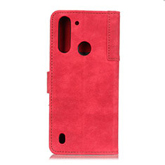 Coque Portefeuille Livre Cuir Etui Clapet A07D pour Motorola Moto One Fusion Rouge