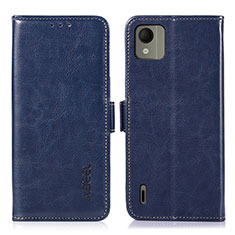 Coque Portefeuille Livre Cuir Etui Clapet A07D pour Nokia C110 Bleu