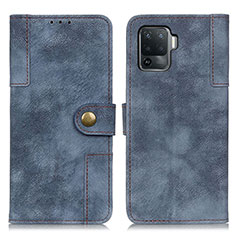 Coque Portefeuille Livre Cuir Etui Clapet A07D pour Oppo A94 4G Bleu