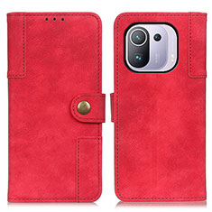 Coque Portefeuille Livre Cuir Etui Clapet A07D pour Xiaomi Mi 11 Pro 5G Rouge
