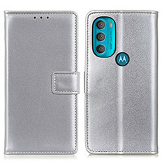 Coque Portefeuille Livre Cuir Etui Clapet A08D pour Motorola Moto G71 5G Argent
