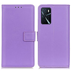 Coque Portefeuille Livre Cuir Etui Clapet A08D pour Oppo A16s Violet