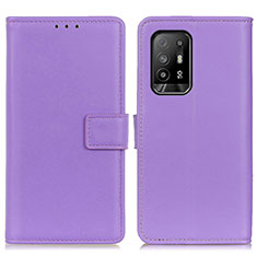 Coque Portefeuille Livre Cuir Etui Clapet A08D pour Oppo F19 Pro+ Plus 5G Violet