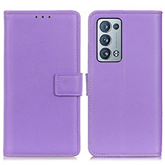 Coque Portefeuille Livre Cuir Etui Clapet A08D pour Oppo Reno6 Pro+ Plus 5G Violet