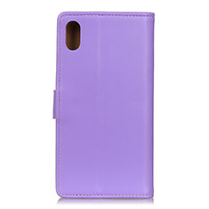 Coque Portefeuille Livre Cuir Etui Clapet A08D pour Samsung Galaxy A01 Core Violet