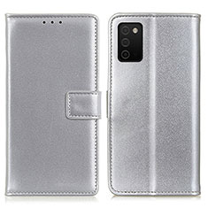 Coque Portefeuille Livre Cuir Etui Clapet A08D pour Samsung Galaxy A03s Argent