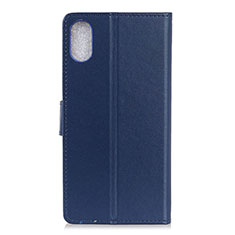 Coque Portefeuille Livre Cuir Etui Clapet A08D pour Samsung Galaxy A21 SC-42A Bleu