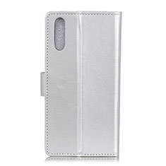 Coque Portefeuille Livre Cuir Etui Clapet A08D pour Samsung Galaxy M02 Argent