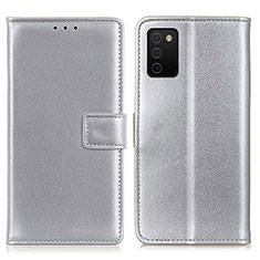 Coque Portefeuille Livre Cuir Etui Clapet A08D pour Samsung Galaxy M02s Argent