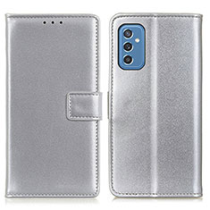 Coque Portefeuille Livre Cuir Etui Clapet A08D pour Samsung Galaxy M52 5G Argent