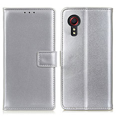 Coque Portefeuille Livre Cuir Etui Clapet A08D pour Samsung Galaxy XCover 5 SM-G525F Argent