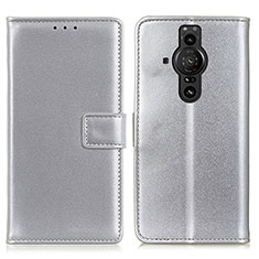 Coque Portefeuille Livre Cuir Etui Clapet A08D pour Sony Xperia PRO-I Argent