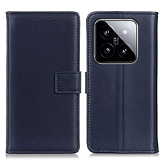 Coque Portefeuille Livre Cuir Etui Clapet A08D pour Xiaomi Mi 14 5G Bleu