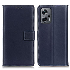 Coque Portefeuille Livre Cuir Etui Clapet A08D pour Xiaomi Poco F5 5G Bleu