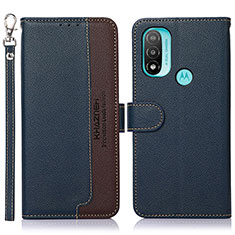 Coque Portefeuille Livre Cuir Etui Clapet A09D pour Motorola Moto E20 Bleu