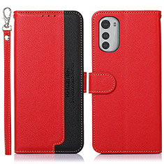 Coque Portefeuille Livre Cuir Etui Clapet A09D pour Motorola Moto E32s Rouge