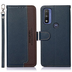 Coque Portefeuille Livre Cuir Etui Clapet A09D pour Motorola Moto G Pure Bleu