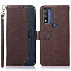 Coque Portefeuille Livre Cuir Etui Clapet A09D pour Motorola Moto G Pure Marron