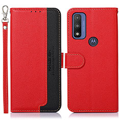 Coque Portefeuille Livre Cuir Etui Clapet A09D pour Motorola Moto G Pure Rouge