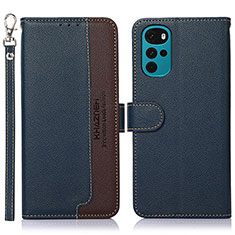 Coque Portefeuille Livre Cuir Etui Clapet A09D pour Motorola Moto G22 Bleu