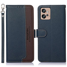 Coque Portefeuille Livre Cuir Etui Clapet A09D pour Motorola Moto G32 Bleu