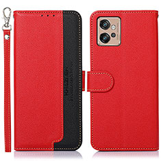 Coque Portefeuille Livre Cuir Etui Clapet A09D pour Motorola Moto G32 Rouge