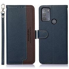 Coque Portefeuille Livre Cuir Etui Clapet A09D pour Motorola Moto G50 Bleu